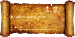 Kovács Napóleon névjegykártya