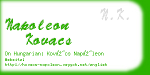 napoleon kovacs business card